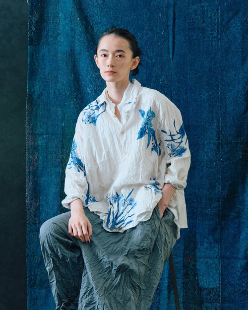 JAPONISM FLOWER PRINT BLOUSE / IVORY