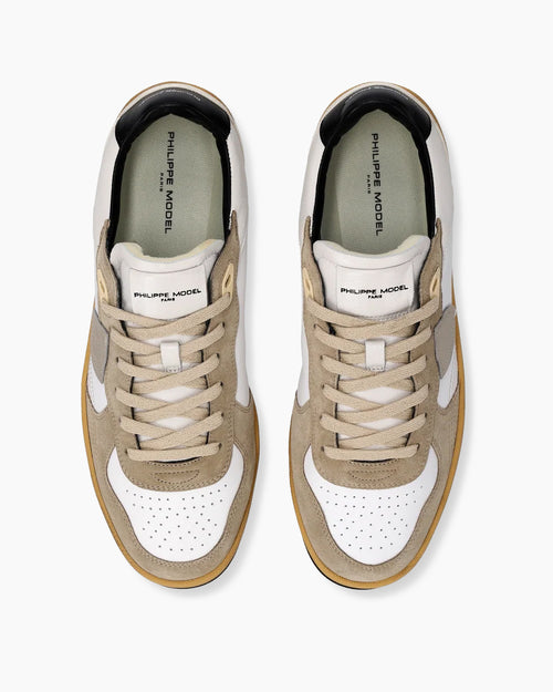 PGAL LOW MAN / VEAU DAIM BLANC BEIGE