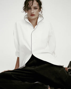 PIPED SHIRT / WHITE