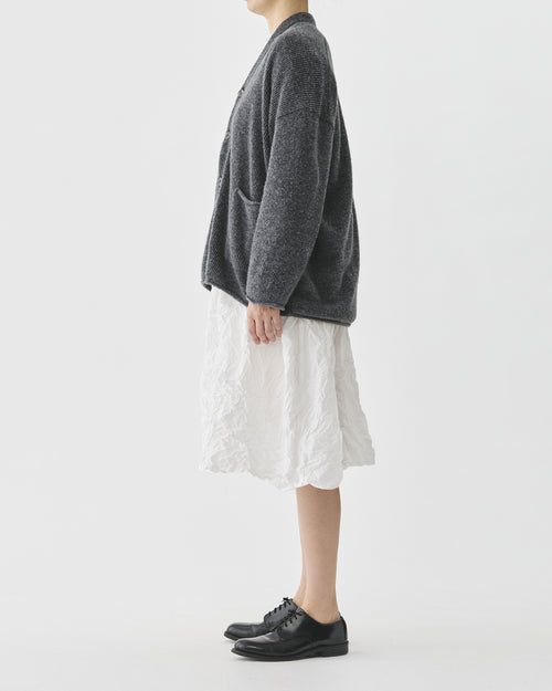 BOUCLÉ KNIT CARDIGAN / HEATHER GREY