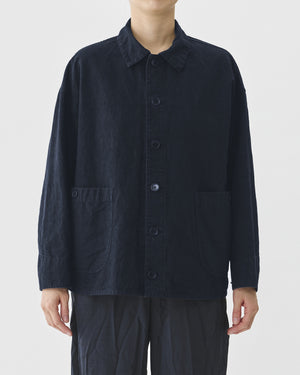 COTTON LINEN JACKET / NAVY