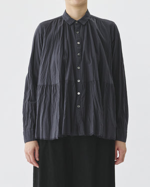 WASHED LAWN BLOUSE / CHARCOAL