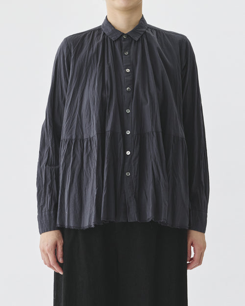 WASHED LAWN BLOUSE / CHARCOAL