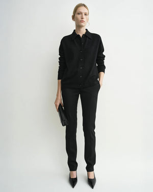 RAGLAN-SLEEVE CASHMERE SHIRT / BLACK