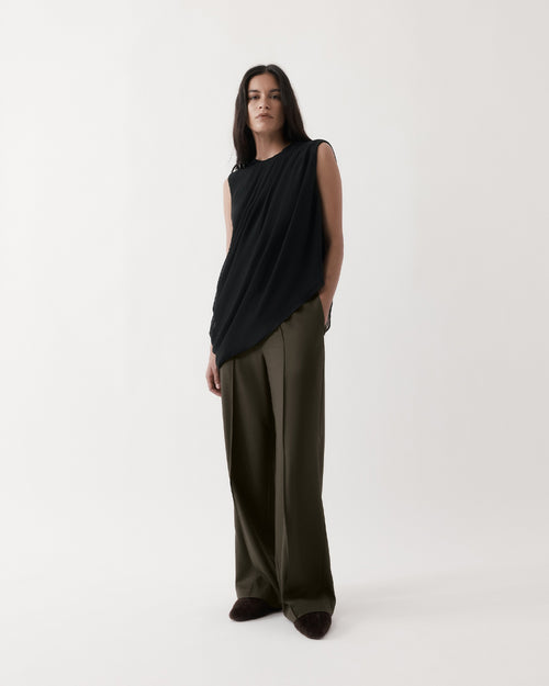 DRAPED TOP / BLACK