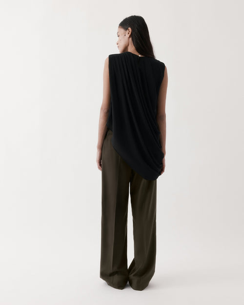 DRAPED TOP / BLACK