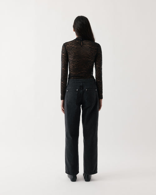 LACE TURTLENECK / BLACK