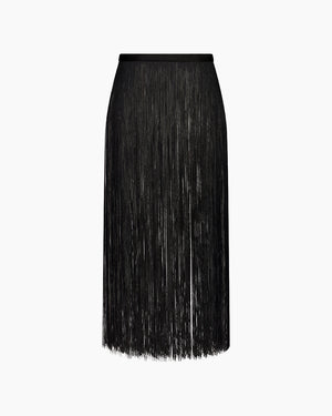 LONG FRINGE BELT / BLACK