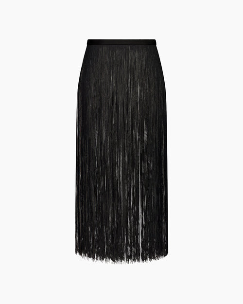 LONG FRINGE BELT / BLACK