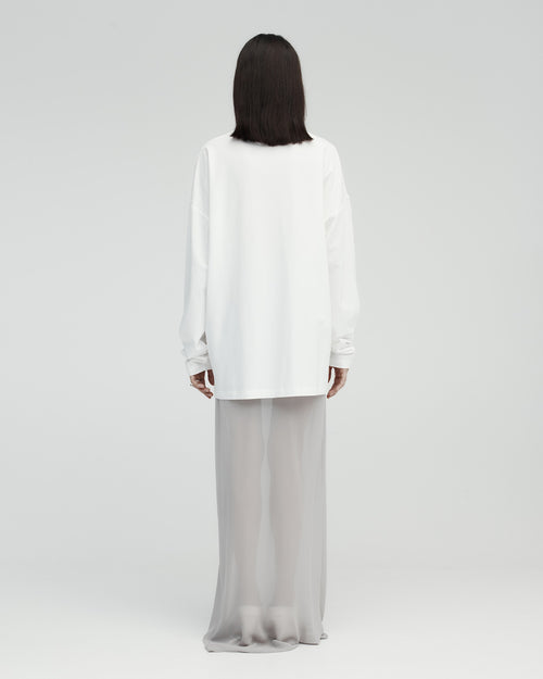 LONG SLEEVE DROP T-SHIRT / WHITE