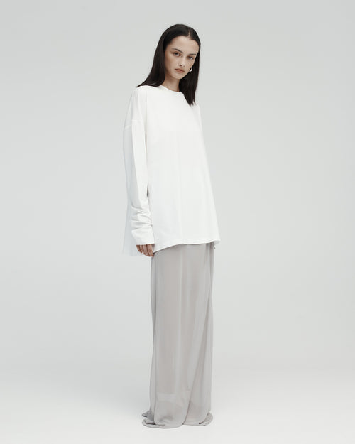 LONG SLEEVE DROP T-SHIRT / WHITE