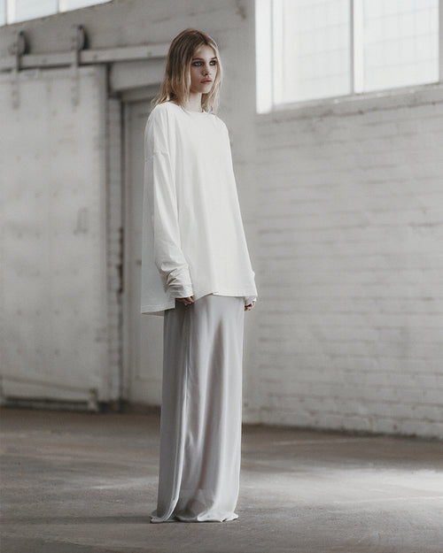 LONG SLEEVE DROP T-SHIRT / WHITE