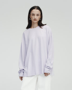 LONG SLEEVE DROP T-SHIRT / POWDER LILAC