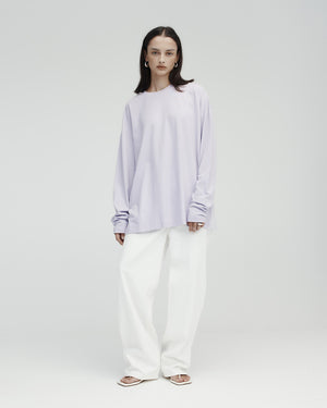 LONG SLEEVE DROP T-SHIRT / POWDER LILAC