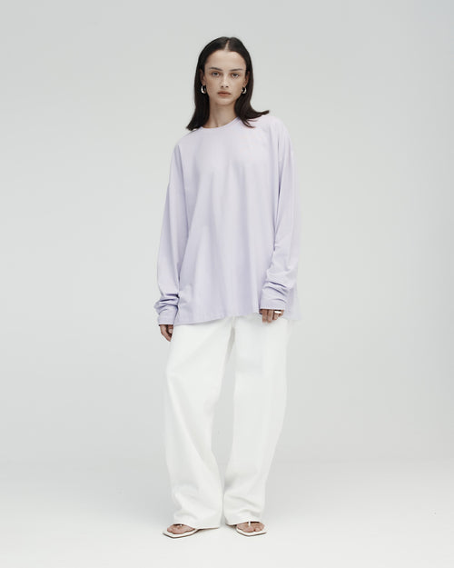 LONG SLEEVE DROP T-SHIRT / POWDER LILAC