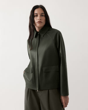 MO LEATHER JACKET / DARK OLIVE