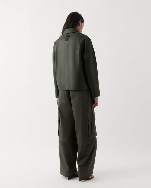 MO LEATHER JACKET / DARK OLIVE