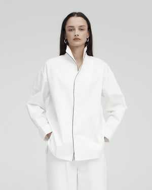 PIPED SHIRT / WHITE