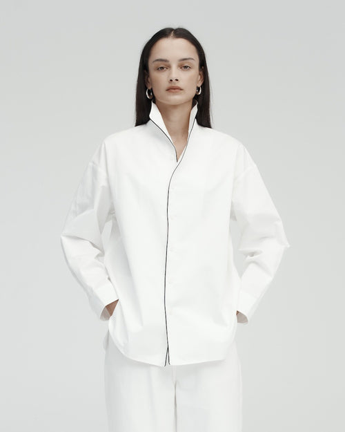 PIPED SHIRT / WHITE
