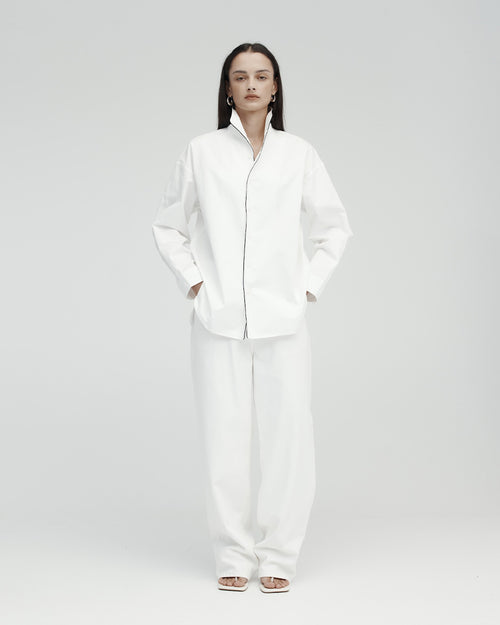 PIPED SHIRT / WHITE