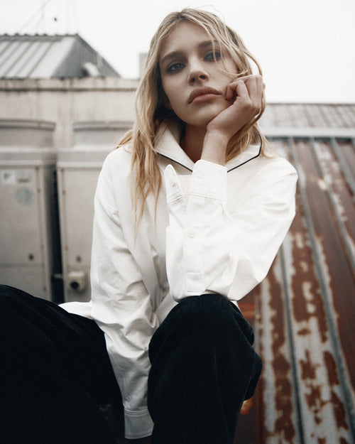 PIPED SHIRT / WHITE