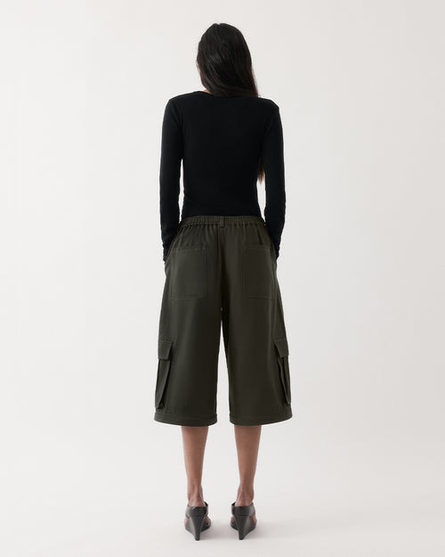 RUCHED LONG SLEEVE MERINO / BLACK