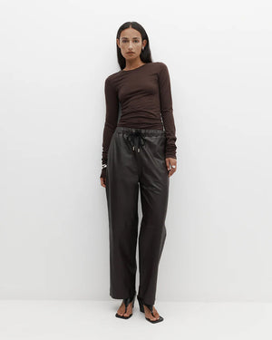 RUCHED LONG SLEEVE MERINO / BALSAMIC