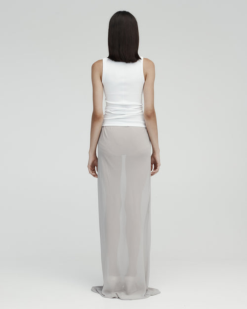 SHEER SPLIT SKIRT / ASH