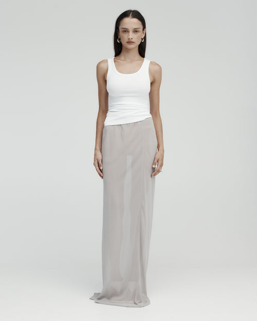 SHEER SPLIT SKIRT / ASH