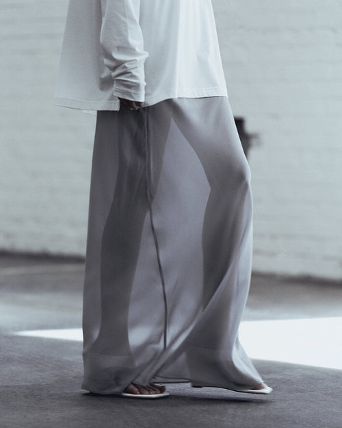SHEER SPLIT SKIRT / ASH