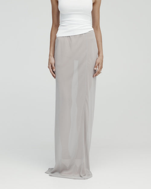 SHEER SPLIT SKIRT / ASH