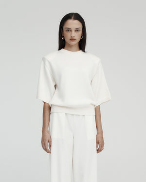 SHORT SLEEVE SHOULDER KNIT / IVORY