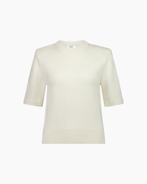 SHORT SLEEVE SHOULDER KNIT / IVORY