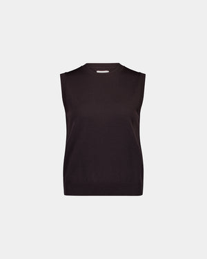 CREWNECK VEST / GANACHE