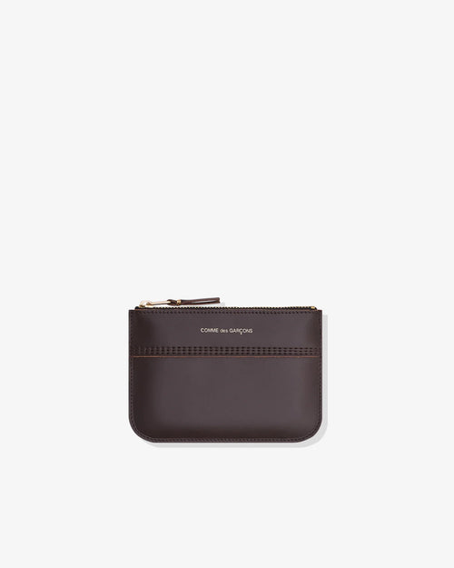 SA8100TS TRIPLE STITCH ZIP POUCH / BROWN