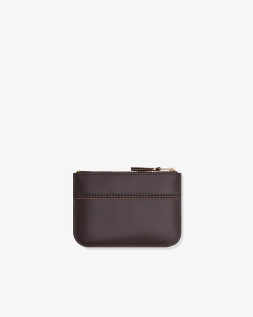 SA8100TS TRIPLE STITCH ZIP POUCH / BROWN