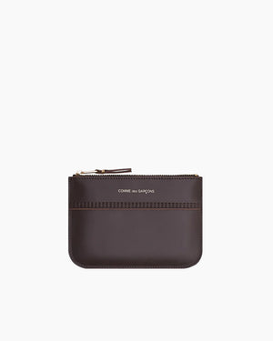 SA8100TS TRIPLE STITCH ZIP POUCH / BROWN