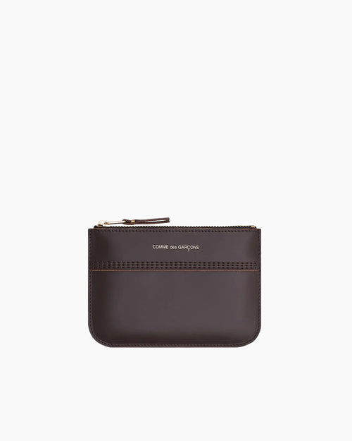 SA8100TS TRIPLE STITCH ZIP POUCH / BROWN
