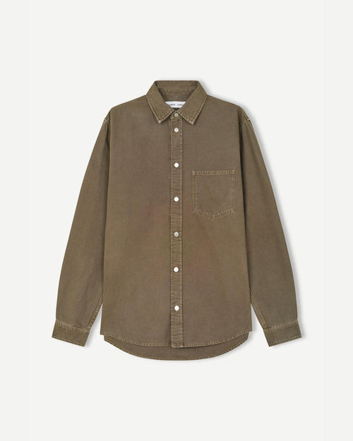 SADAMON P OVERSHIRT 15437 / WASHED CANTEEN