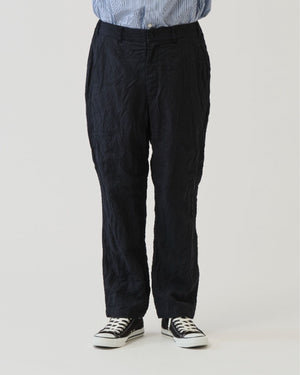TUMBLE WASHED PEGTOP PANTS / NAVY