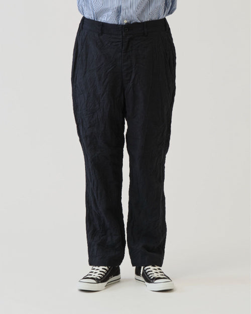 TUMBLE WASHED PEGTOP PANTS / NAVY