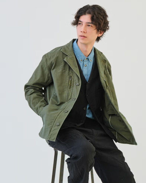 BACK SATIN F-1 JACKET / OLIVE