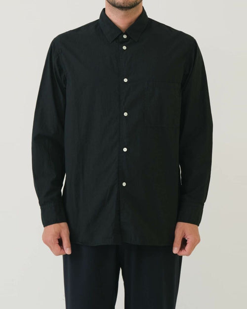 BROADCLOTH REGULAR COLLAR SHIRT / BLACK