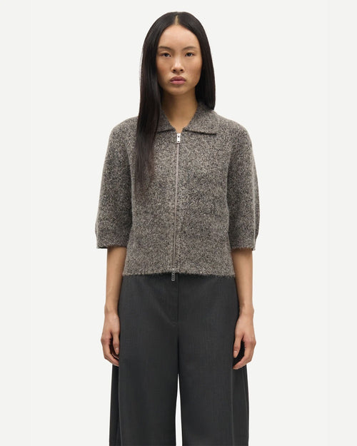 SAKELSIE SS CARDIGAN 15827 / FOSSIL MEL.