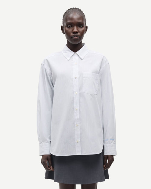 SALOVA POCKET SHIRT 15756 / WHITE PINSTRIPE