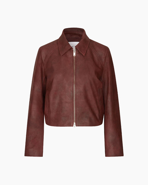 SASHIVA LEATHER JACKET 16053 / FUDGE
