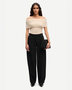 SAHARPER PLEAT TROUSERS 15790 / BLACK