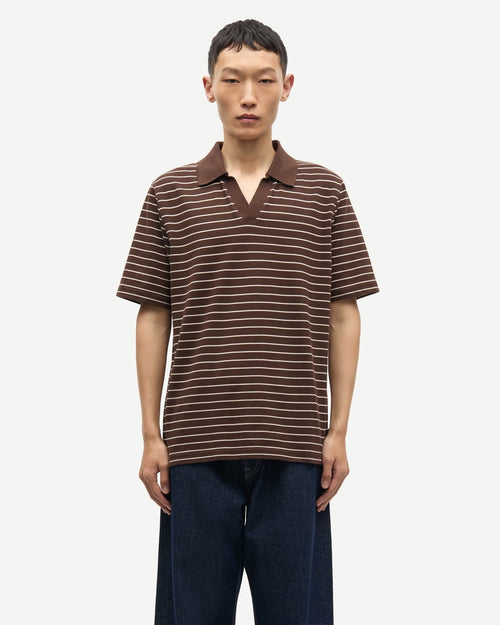 SAMAC V-NECK POLO 15888 / COFFEE BROWN ST.