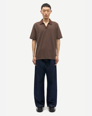 SAMAC V-NECK POLO 15888 / COFFEE BROWN ST.