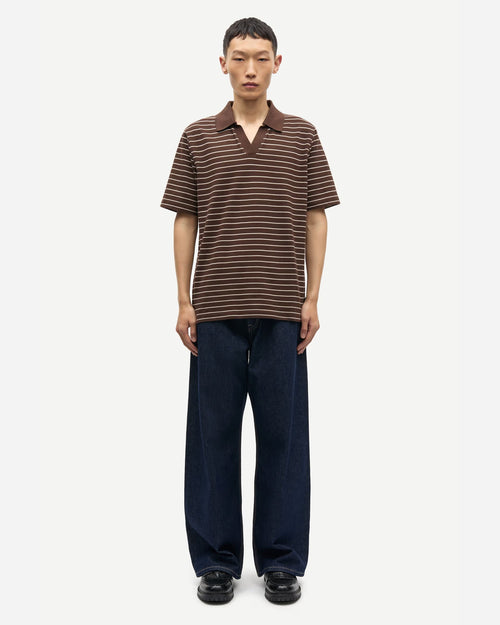 SAMAC V-NECK POLO 15888 / COFFEE BROWN ST.